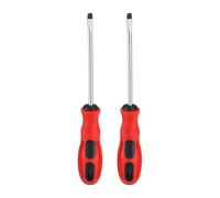 sourcing map 2 destornilladores ranurados SL6 de 125 mm de longitud 45# de acero, destornilladores magnéticos planos de grado industrial, herramienta de electricista con mango redondo antideslizante