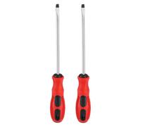 sourcing map 2 destornilladores ranurados SL6 de 200 mm de longitud 45# de acero, destornilladores magnéticos planos de grado industrial, herramienta de electricista con mango redondo antideslizante