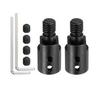 sourcing map 2 ejes de eje de motor M10 de 10 mm a M10 en acero 1045, con tornillos de juego y llave para mini hojas de portabrocas de sierra y ruedas de molienda, motores de mandril, varilla de