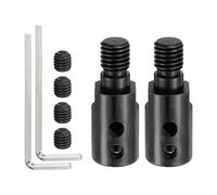 sourcing map 2 ejes de eje de motor M10 de 8 mm a M10 en acero 1045, con tornillos de juego y llave para mini hojas de portabrocas de sierra y ruedas de molienda, motores de mandril, varilla de