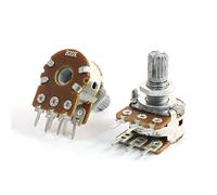 sourcing map 2 Pcs B20K 20K Ohm Ajustable 8mm Eje PCB Instalación Lineal Dual Potenciómetros