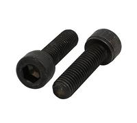 sourcing map 2 Pcs M10X35mm 12.9 Grado Casquillo Del Zócalo Hexagonal Tornillo De Rosca De La Mano Izquierda Negro