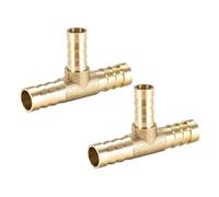 sourcing map 2 Piezas Conector Manguera de Lengüeta de Latón, 10mm x 8mm x 10mm Reductor de Latón en Forma de T, Reductor Manguera de 3 Vías, para Adaptador Manguera