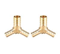 sourcing map 2 Piezas Conector Manguera de Lengüeta de Latón, 14mm x 10mm x 10mm Reductor de Latón en Forma de Y, Reductor Manguera de 3 Vías, para Adaptador Manguera