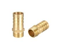 sourcing map 2 Piezas Conector Manguera de Lengüeta Púa de 16mm Rosca Macho