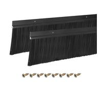 sourcing map 2 piezas de escobas para puerta de base en H de aleación de aluminio con cepillo de nylon de 90 mm para el hogar, industrial (1000 mm de largo x 115 mm de ancho, negro)