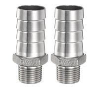sourcing map 2 piezas de manguera de acero inoxidable de 25 mm x g 1/2 pulgada macho de manguera de aire, acoplador, adaptador de conector de rosca para agua y combustible