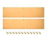 sourcing map 2 piezas Placa inferior para puertas, Placa protectora de puerta de aluminio de 10 x 40 centímetros, espesor de 2 mm, para puerta delantera o trasera exterior, dorado