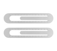 sourcing map 2 Piezas Regla Recta de 13 cm con Clip de Marcador Gris