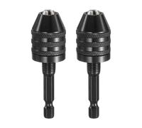 sourcing map 2 portabrocas sin llave de 1/4 pulgadas, adaptador de conversión de portabrocas de vástago hexagonal de 0.000 a 0.27 pulgadas, cambio rápido para destornilladores inalámbricos de vástago
