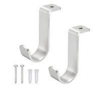 sourcing map 2 soportes para barra de armario, se adapta a tubos de 25 mm, soporte de metal para montaje en pared, gancho para barra de cortina con tornillos, soporte de estante resistente para