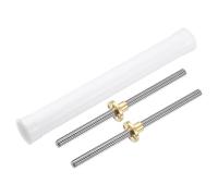 sourcing map 2 tornillos de plomo Tr8x8 de 150 mm con tuerca de latón (rosca Acme, paso de 2 mm, 4 arranques, plomo de 8 mm), piezas de actualización de impresora de barra de tornillo de acero