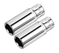 sourcing map 2 unidades de 1/4 pulgadas de 13 mm de profundidad de 6 puntos, métrico, Cr-V (pulido)