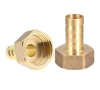 sourcing map 2 unidades latón boquilla conector 10 mm Barb G1/2 rosca interior adaptador de tubo con junta