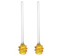 sourcing map 2 varillas de cristal para remover miel, diseño en espiral de 7 pulgadas, antigoteo, para el hogar, agitadores para dispensar lloviznas, accesorio de cocina para jarabe de mermelada