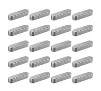 sourcing map 20 llaves de pluma de extremo redondo, 40 x 10 x 8 mm, eje de transmisión de acero al carbono, llaves paralelas surtidas para la industria de sujetadores mecánicos