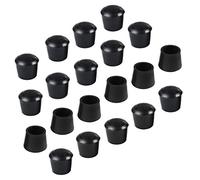 sourcing map 20 Piezas Cubierta De Caucho Tapones Negro 22 mm / 7/8 "