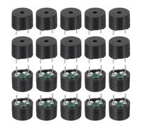 sourcing map 20 Piezas Zumbador Pasivo CC 1,5-5V 12x8,5mm Zumbador de Tono Eléctrico Alarma Piezo Pitido Sonador Sonido Continuo Pitido para Circuitos de Física Alarma Seguridad Tableros de Desarrollo