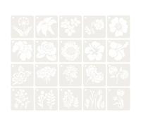sourcing map 20 plantillas para pintar de 7.3 cm, reutilizables, diseño floral, plantillas de dibujo, plantillas de pintura para muebles de pared, madera, arte, lona, tela, bricolaje, decoración del