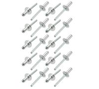 sourcing map 20 remaches ciegos de brida grande de extremo abierto de aluminio de 6,4 mm x 16 mm x 16 mm