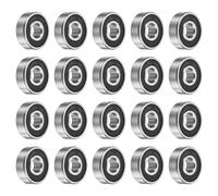 sourcing map 20 rodamientos de bolas profundos 607RS de 7 x 19 x 6 mm, acero de alto carbono, rodamientos dobles sellados para motor eléctrico, electrodomésticos, maquinaria de jardín, color negro