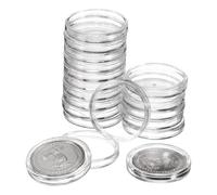 sourcing map 20 soportes para monedas de plata de 26 mm, cubiertas de plástico para cápsulas de monedas, contenedor de suministros de colección de monedas redondas transparentes para protectores de