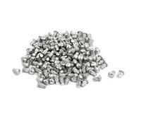 sourcing map 200Pcs Remache De Aluminio Sólido Tono Plata M2.5 X 4 mm De Cabeza Redonda Mango Estriado