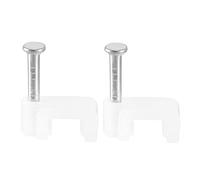 sourcing map 200pcs Tachas coaxiales de uñas de clip de cable 6 mm blanco