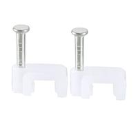 sourcing map 200pcs Tachas coaxiales de uñas de clip de cable 7 mm blanco