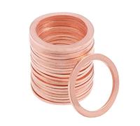 sourcing map 20pcs 22mm x 28mm x 1.5mm arandela plana de cobre para tornillo de tornillo