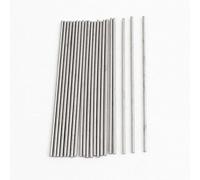 sourcing map 20pcs 50mm x 1mm tono plateado varilla redonda de transmisión de acero inoxidable