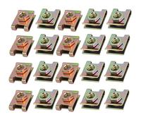 sourcing map 20pcs acero de resorte velocidad sujetador T Tuerca de tono de clip de latón para tornillo M6