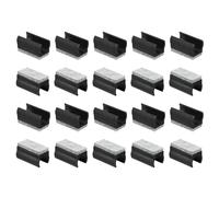 sourcing map 24 tapas para patas de silla con almohadillas de fieltro, protectores de suelo de tubo de silla en forma de U, protectores de muebles, patas de tubo de metal de 19 mm, color negro,