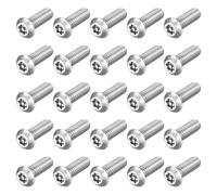 sourcing map 25 tornillos Torx de seguridad para máquinas, 1/4-20 x 3/4 pulgadas, acero inoxidable 304, tornillos de cabeza de botón resistentes a manipulaciones, rosca completa para antirrobo, a