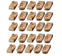 sourcing map 25pcs 65mn acero de resorte velocidad sujetador T Tuerca de tono de clip de latón para M5 Tornillo