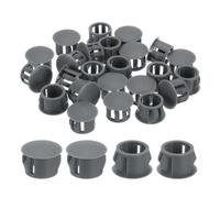 sourcing map 28 tapones de nailon de 12 mm, panel tipo empotrado, cierre redondo a presión, tapones de bloqueo para muebles, paneles de tapas de extremo, color gris