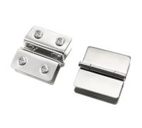 sourcing map 2pcs Bisagras de cristal para puerta 10mm de grosor tono plata