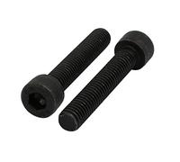 sourcing map 2Pcs Tornillo De Rosca Izquierda Negro M8X45mm 12.9 Grado Hueca Hexagonal