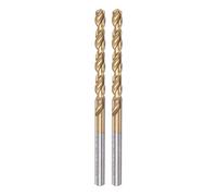 sourcing map 2uds Helicoidales Brocas 4.4mm Titanio Revestido (HSS-E) M42 Alta Velocidad Acero 8% Cobalto Recto Vástago para Inoxidable Acero Aluminio Aleación Metal