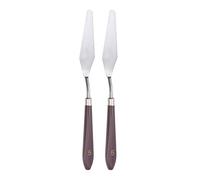 sourcing map 2uds No.5 Paleta Cuchillo 16mm Cuchillo Ancho Plástico Mango Inoxidable Acero Pintura Mezcla Rascador Palé Cuchillo Espátula para Óleo Acrílica Pintura