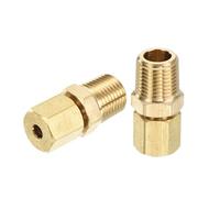 sourcing map 3 accesorios de tubo de compresión de latón, tubo de 1/8 pulgadas OD x 1/8 pulgadas NPT macho adaptador de acoplamiento recto accesorios de unión