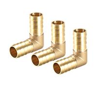 sourcing map 3 Piezas Conector Manguera de Lengüeta de Latón, 16mm Codo de Latón de 90 Grados, 90 grados Codo Espiga para Manguera
