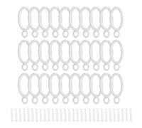 sourcing map 30 anillos de cortina con ojal, ojales de metal inoxidable con gancho ajustable de 32 mm de diámetro interior para cortineros colgantes cortinas, ropa, sombreros, toallas, color blanco