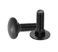 sourcing map 30 pernos de carro, M6 x 20 mm, acero inoxidable 18-8 (304), tornillos de cabeza redonda, tornillo de óxido negro para accesorios de fijación, color negro