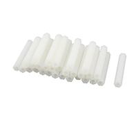 sourcing map 30 pzas PCB Espaciador Hex Stand-Off Pilar 40mm M3 Hembra Hilo Blanco Nylon