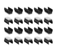 sourcing map 30 tapas para patas de silla con almohadillas de fieltro, protectores de suelo de tubo de silla en forma de U, protectores de muebles, patas de tubo de metal de 22 mm, color negro,