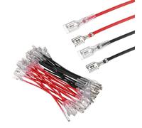 sourcing map 30 terminales de crimpado de pala hembra de doble cabeza con funda aislante de 4,8 mm, kit surtido de conectores rápidos de pala hembra con cables de 10 cm, cubierta ignífuga