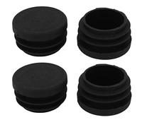 sourcing map 30mmx21mm Plástico Negro Ciego Tapones para Patas Tubo Inserción Tapa Tapón 4 Piezas