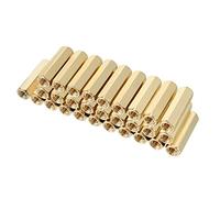 sourcing map 30pcs Espaciador separador hexagonal Latón Rosca hembra PCB Soporte recto M3x5x16mm