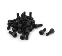 SOURCING MAP 30pcs Tornillos de cabeza cilíndrica con hexágono interior negro M4 x 10mm 12,9 acero de aleación perno máquina